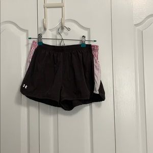 Under armour running shorts.
